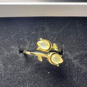 Gold vermeil over sterling silver lemon quartz rose ring size 7.5